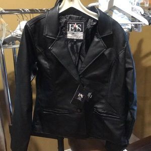 EAS Black Leather Jacket Mens XL